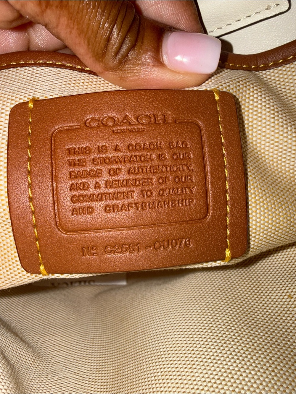 New With Tags 🎉Coach Cream Quilted Leather Backpack with Gold Chain Straps🎉 - Picture 5 of 9